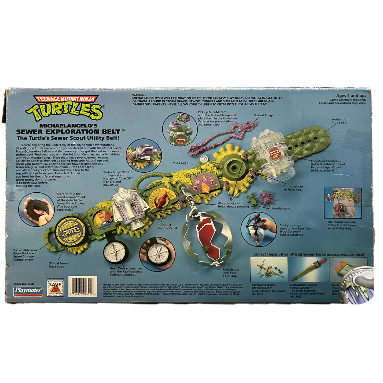 1990 Teenage Mutant Ninja Turtles Michaelangelo's Sewer Exploration Belt - Image 2