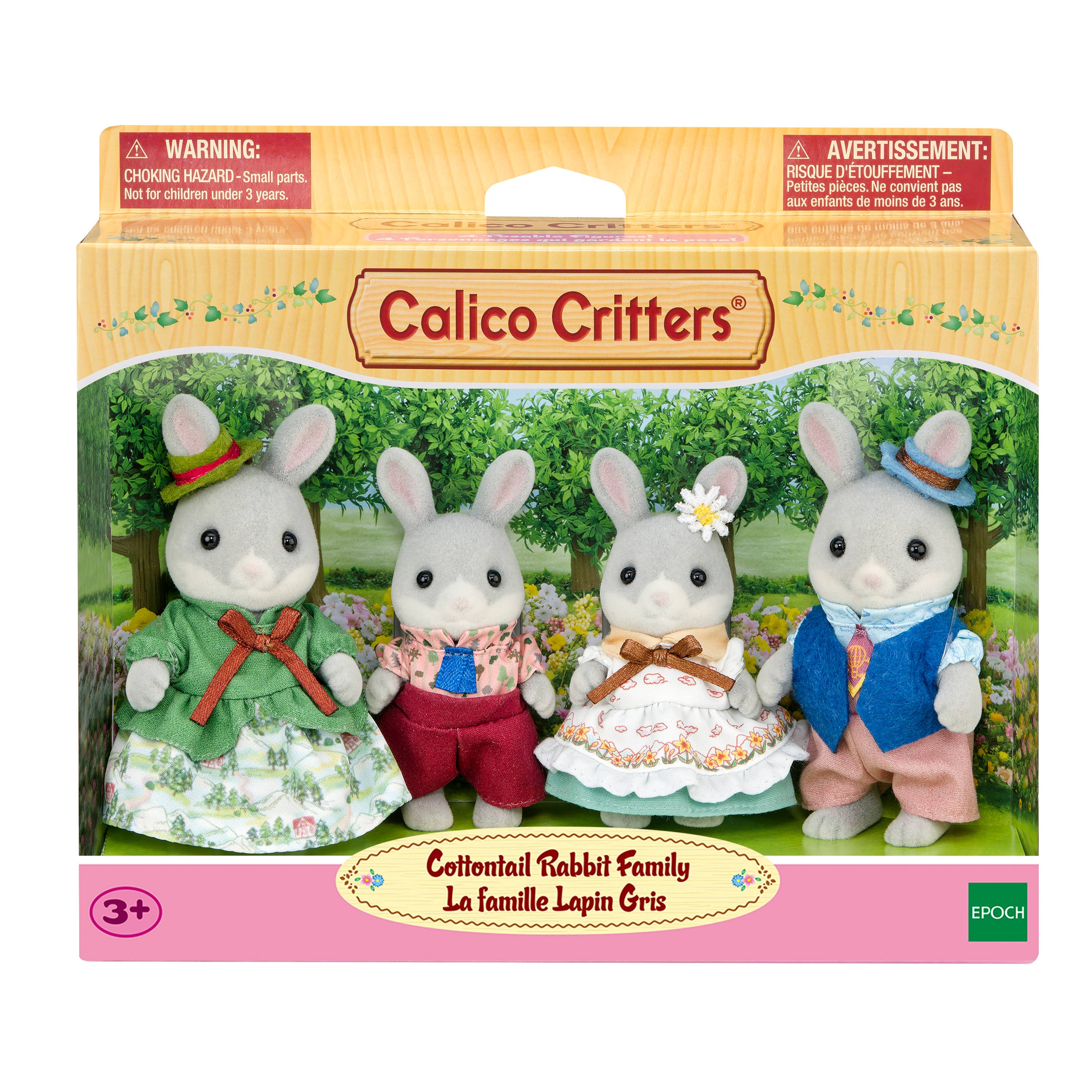 Calico Critters Cottontail Rabbit Family, 4 Doll Figures - Image 2