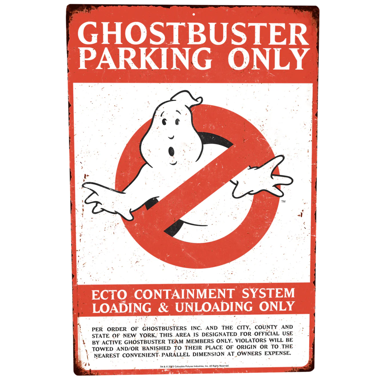 GHOSTBUSTERS - PARKING METAL SIGN