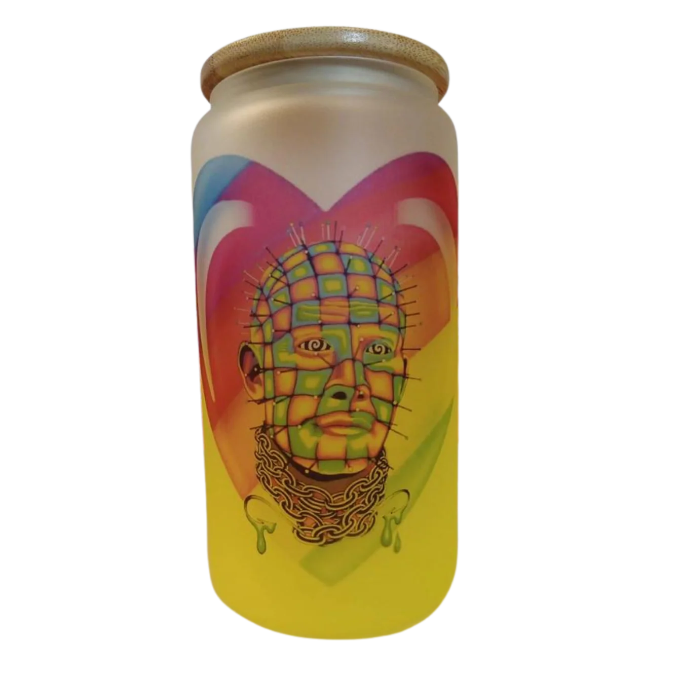 Lisa Frank Frosted Horror Glass Tumbler Pinhead