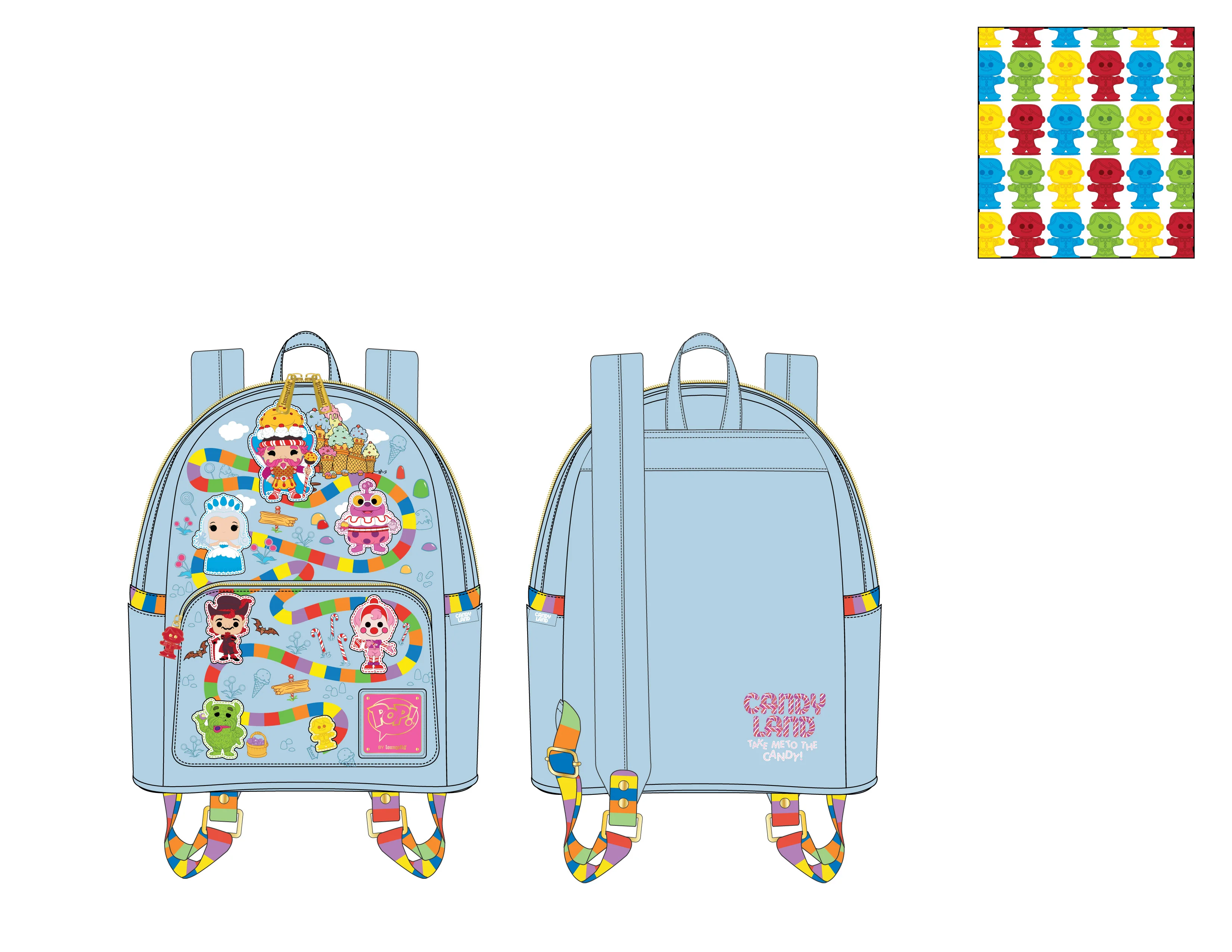 CLEARANCE POP BY LF HASBRO CANDY LAND TAKE ME TO THE CANDY MINI BACKPACK LOUNGEFLY - Image 2